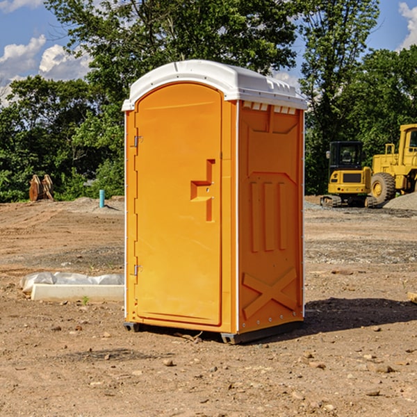 how often are the portable restrooms cleaned and serviced during a rental period in Merritt Park New York